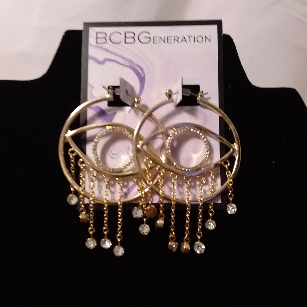 BCBGeneration Evil Eye Hoop Dangle Earrings